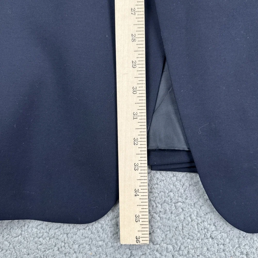 Chaps Gold Button Blazer Men 48L Navy Blue Wool Preppy Sport Coat Jacket